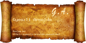 Gyeszli Arnolda névjegykártya